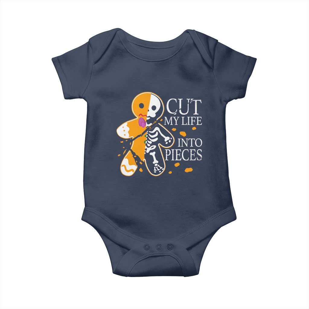Gingerbread Christmas Baby Onesie Cut My Life Into Pieces Goth Black Aesthetics TS10 Navy Print Your Wear