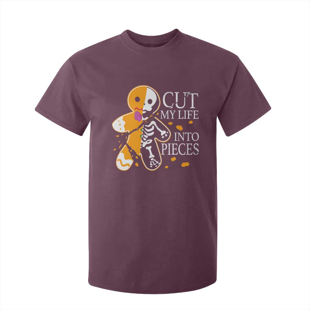 Gingerbread Christmas T Shirt For Kid Cut My Life Into Pieces Goth Black Aesthetics TS10 Maroon Print Your Wear