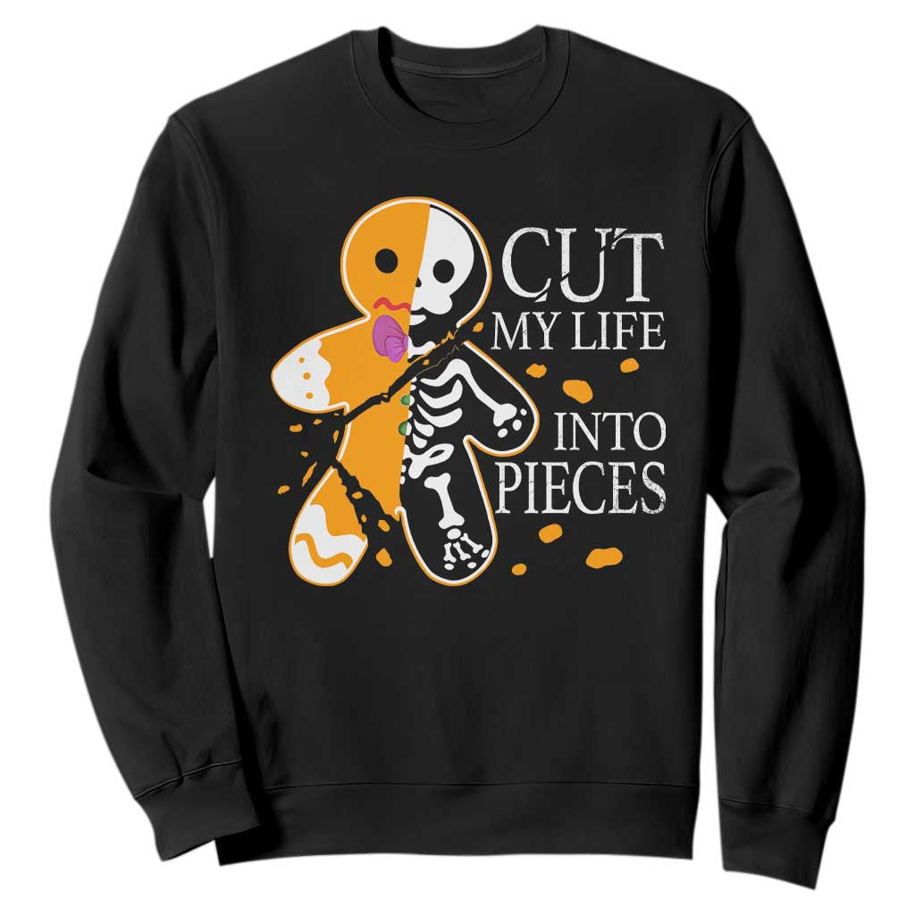 Gingerbread Christmas Sweatshirt Cut My Life Into Pieces Goth Black Aesthetics TS10 Black Print Your Wear