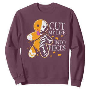 Gingerbread Christmas Sweatshirt Cut My Life Into Pieces Goth Black Aesthetics TS10 Maroon Print Your Wear