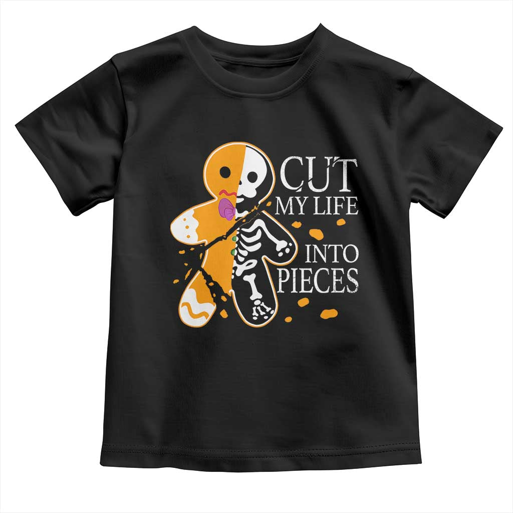 Gingerbread Christmas Toddler T Shirt Cut My Life Into Pieces Goth Black Aesthetics TS10 Black Print Your Wear