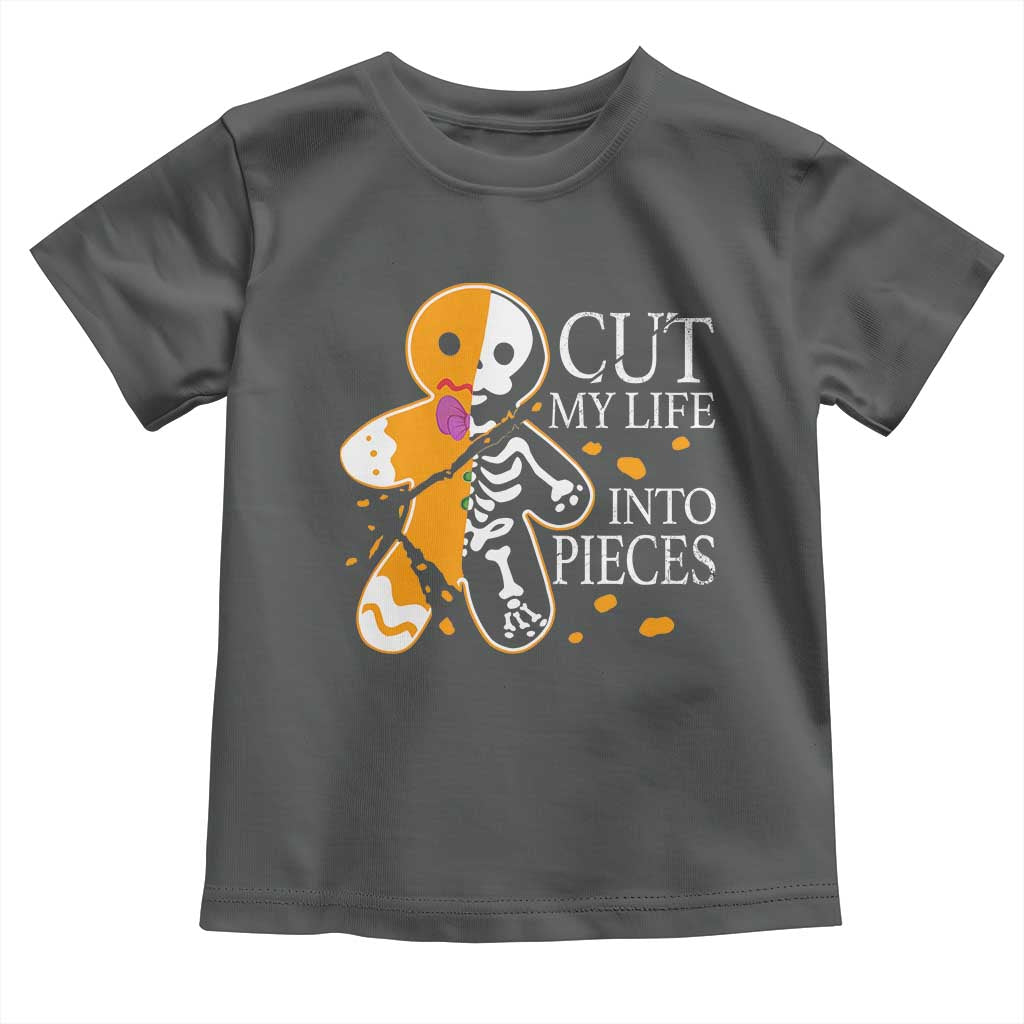 Gingerbread Christmas Toddler T Shirt Cut My Life Into Pieces Goth Black Aesthetics TS10 Dark Heather Print Your Wear