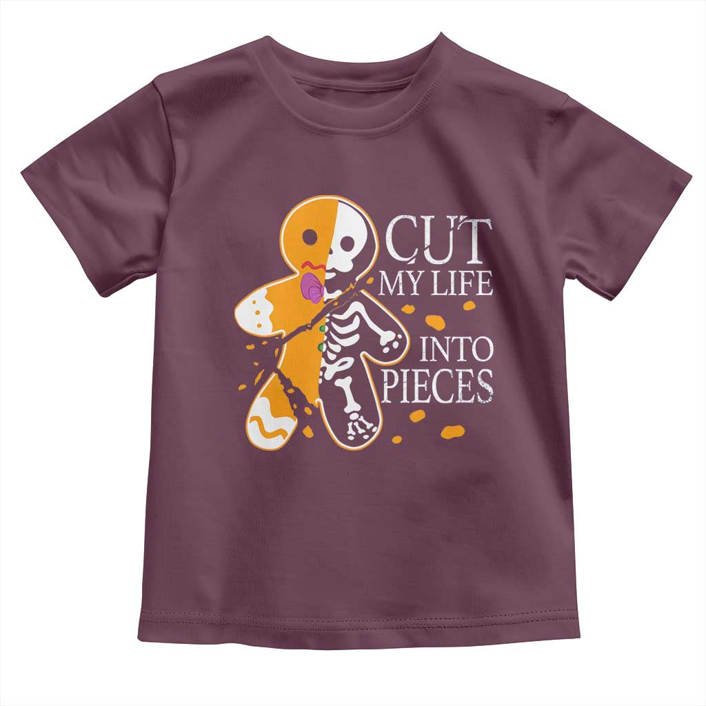 Gingerbread Christmas Toddler T Shirt Cut My Life Into Pieces Goth Black Aesthetics TS10 Maroon Print Your Wear