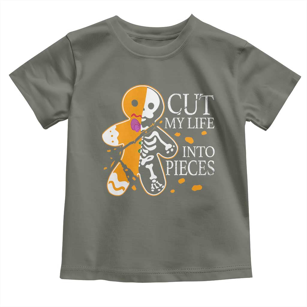 Gingerbread Christmas Toddler T Shirt Cut My Life Into Pieces Goth Black Aesthetics TS10 Military Green Print Your Wear