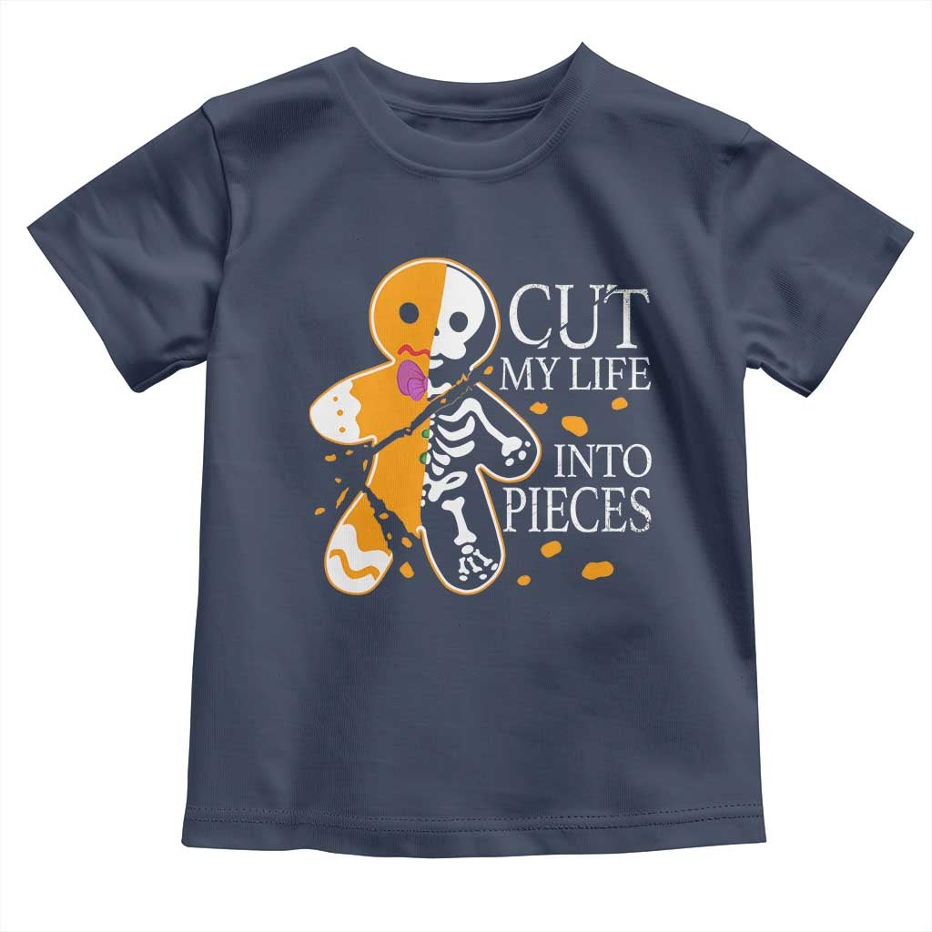 Gingerbread Christmas Toddler T Shirt Cut My Life Into Pieces Goth Black Aesthetics TS10 Navy Print Your Wear