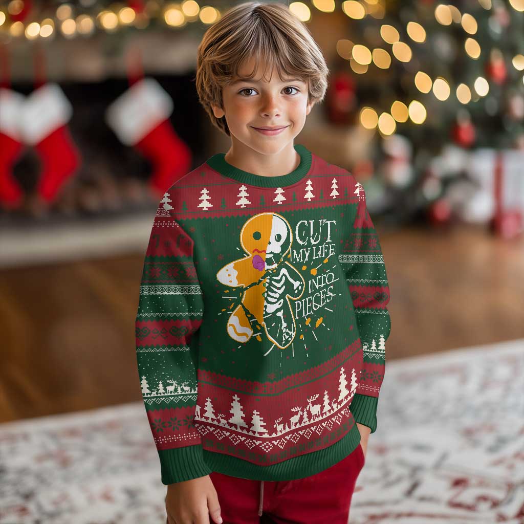Gingerbread Xmas Ugly Christmas Sweater Cut My Life Into Pieces Goth Black Aesthetics TS10 Christmas Print Your Wear