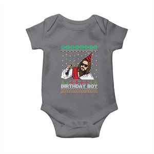 Crhistmas Birthday Boy Jesus Ugly Christmas Baby Onesie TS10 Charcoal Print Your Wear