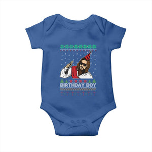 Crhistmas Birthday Boy Jesus Ugly Christmas Baby Onesie TS10 Royal Blue Print Your Wear