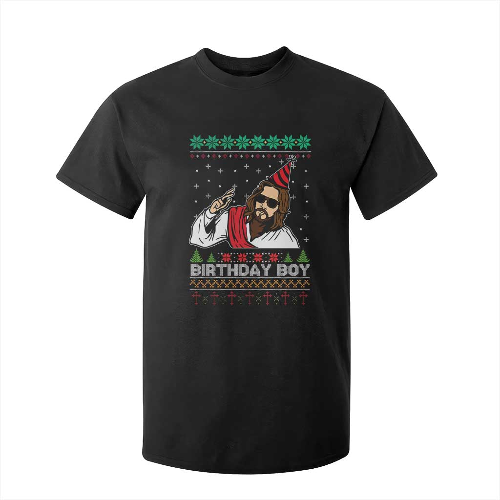 Crhistmas Birthday Boy Jesus Ugly Christmas T Shirt For Kid TS10 Black Print Your Wear