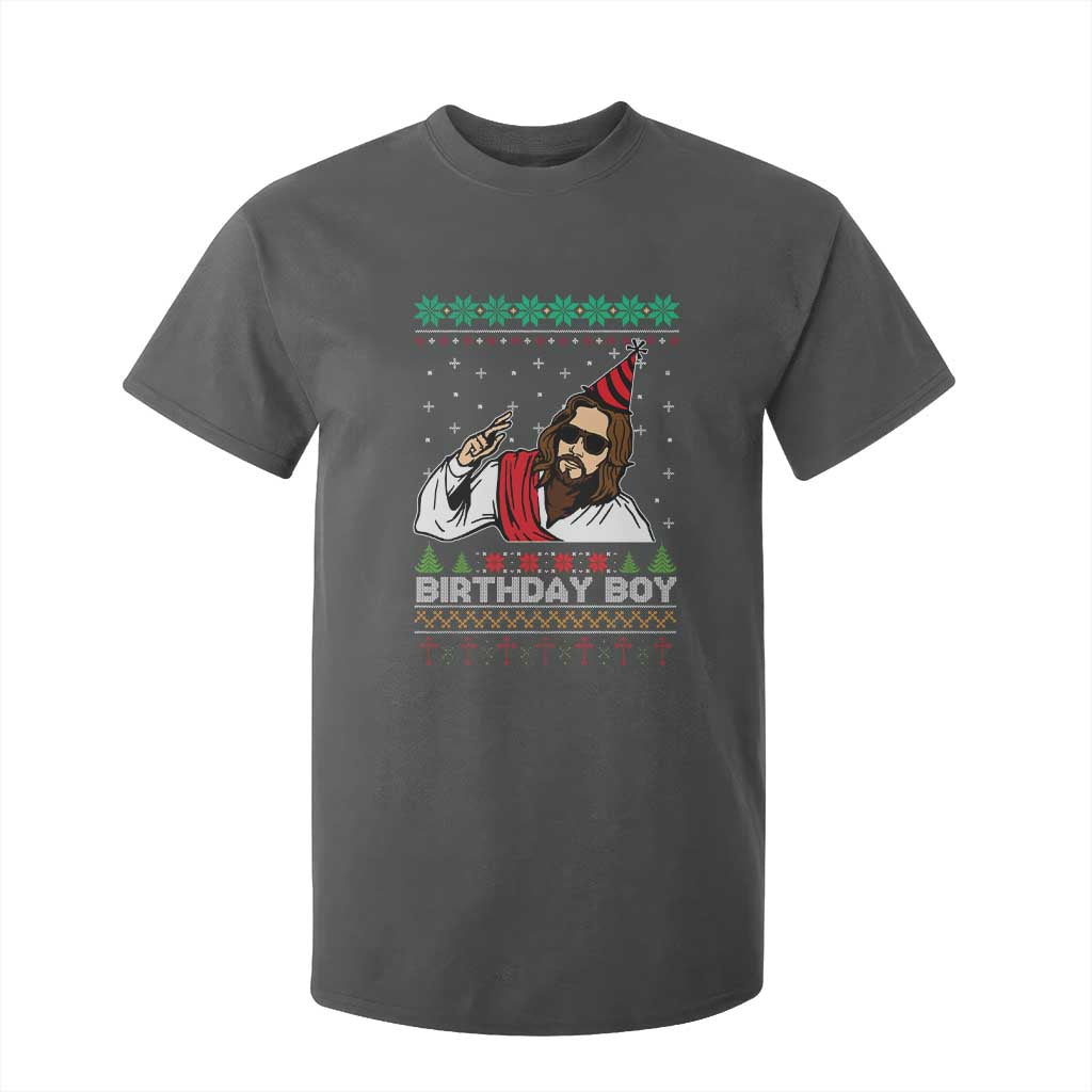 Crhistmas Birthday Boy Jesus Ugly Christmas T Shirt For Kid TS10 Dark Heather Print Your Wear