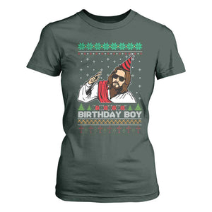 Crhistmas Birthday Boy Jesus Ugly Christmas T Shirt For Women TS10 Dark Forest Green Print Your Wear