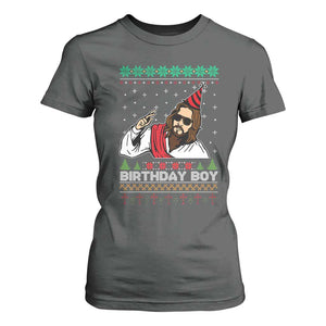 Crhistmas Birthday Boy Jesus Ugly Christmas T Shirt For Women TS10 Dark Heather Print Your Wear