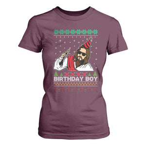 Crhistmas Birthday Boy Jesus Ugly Christmas T Shirt For Women TS10 Maroon Print Your Wear