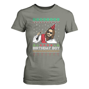 Crhistmas Birthday Boy Jesus Ugly Christmas T Shirt For Women TS10 Military Green Print Your Wear