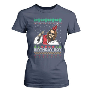 Crhistmas Birthday Boy Jesus Ugly Christmas T Shirt For Women TS10 Navy Print Your Wear