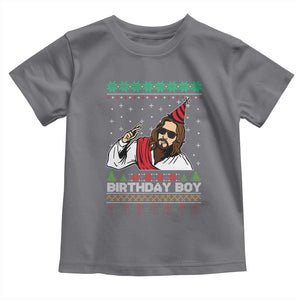Crhistmas Birthday Boy Jesus Ugly Christmas Toddler T Shirt TS10 Charcoal Print Your Wear