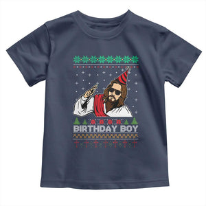 Crhistmas Birthday Boy Jesus Ugly Christmas Toddler T Shirt TS10 Navy Print Your Wear