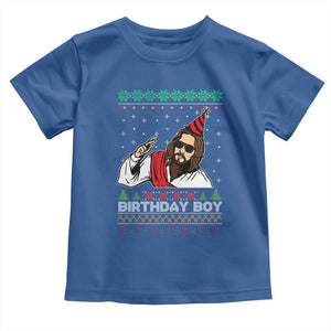 Crhistmas Birthday Boy Jesus Ugly Christmas Toddler T Shirt TS10 Royal Blue Print Your Wear