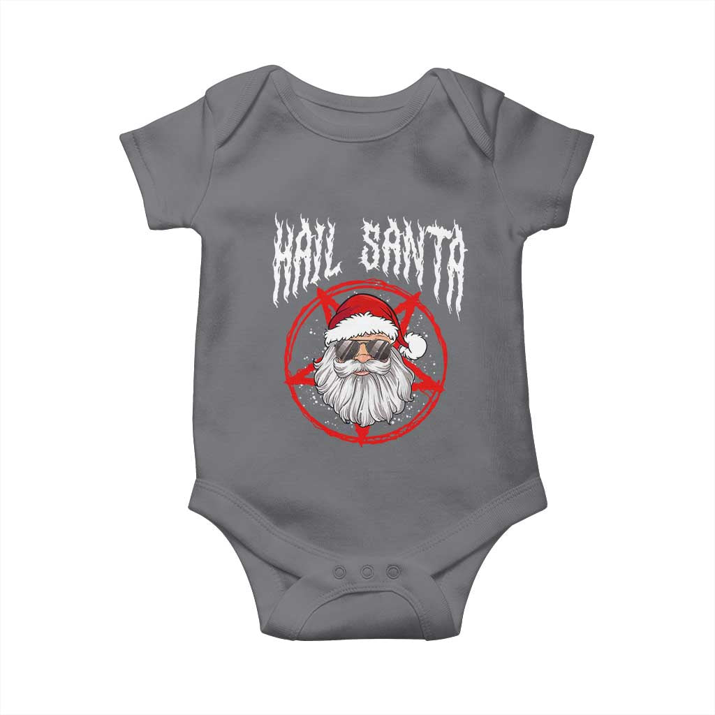 Hail Santa Christmas Baby Onesie Goth Christmas Horror Lover Gift TS10 Charcoal Print Your Wear