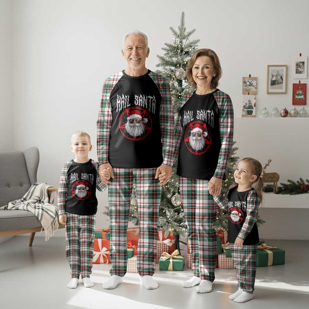 Hail Santa Xmas Plaid Pajama Set Goth Xmas Horror Lover Gift TS10 Christmas Plaid Print Your Wear