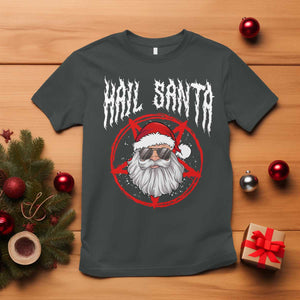 Hail Santa Christmas T Shirt Goth Christmas Horror Lover Gift TS10 Dark Heather Print Your Wear