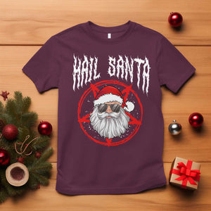 Hail Santa Christmas T Shirt Goth Christmas Horror Lover Gift TS10 Maroon Print Your Wear