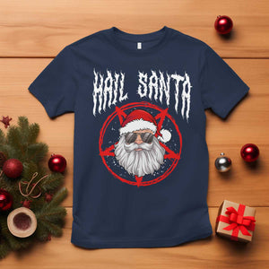 Hail Santa Christmas T Shirt Goth Christmas Horror Lover Gift TS10 Navy Print Your Wear