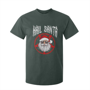 Hail Santa Christmas T Shirt For Kid Goth Christmas Horror Lover Gift TS10 Dark Forest Green Print Your Wear