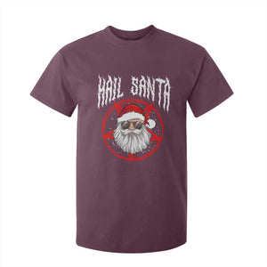 Hail Santa Christmas T Shirt For Kid Goth Christmas Horror Lover Gift TS10 Maroon Print Your Wear