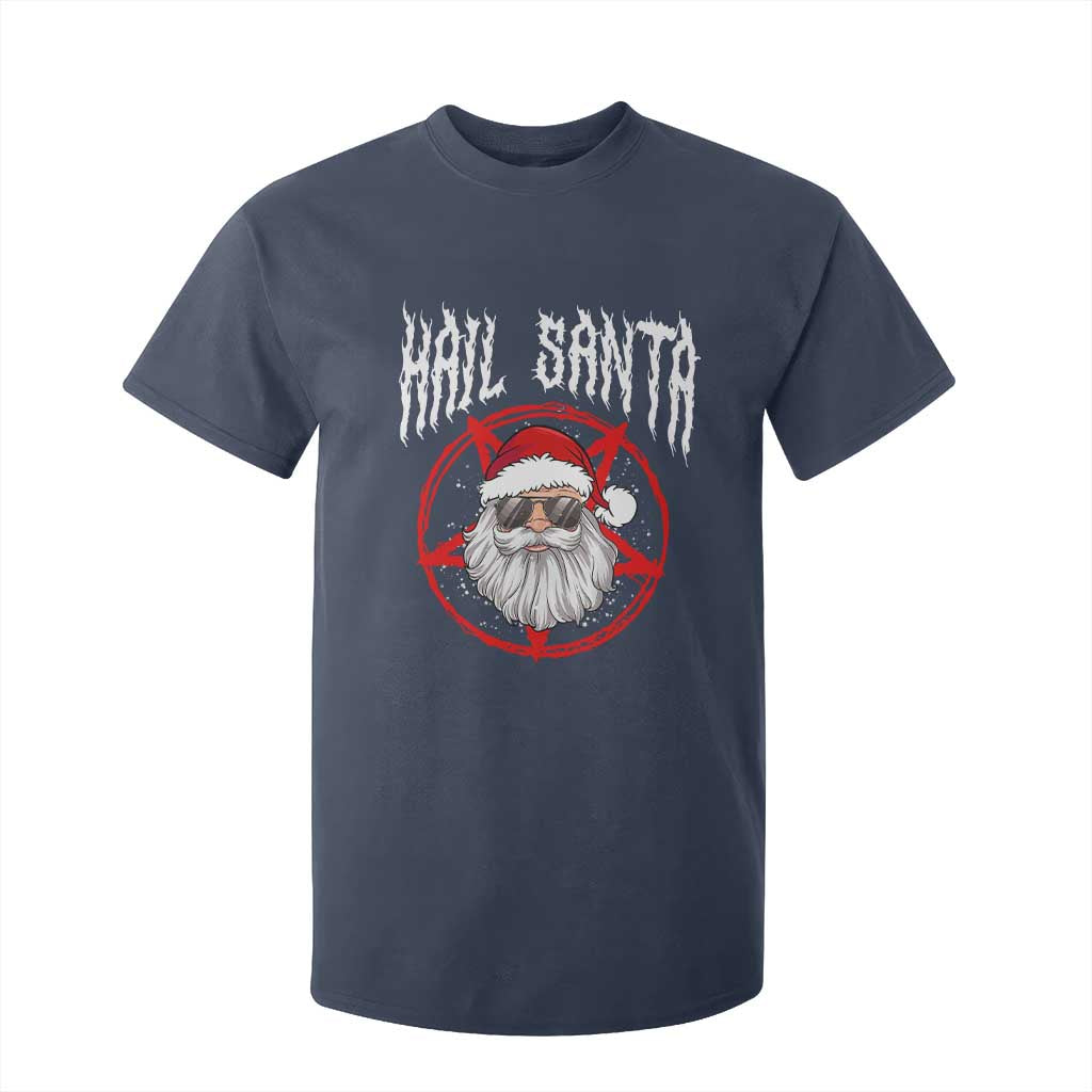 Hail Santa Christmas T Shirt For Kid Goth Christmas Horror Lover Gift TS10 Navy Print Your Wear