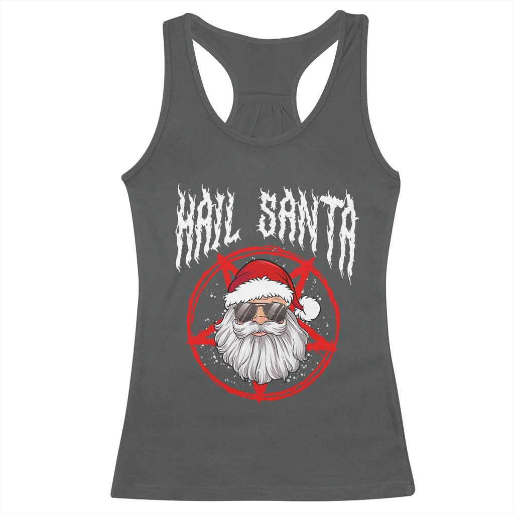 Hail Santa Christmas Racerback Tank Top Goth Christmas Horror Lover Gift TS10 Dark Heather Print Your Wear