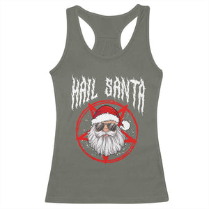 Hail Santa Christmas Racerback Tank Top Goth Christmas Horror Lover Gift TS10 Military Green Print Your Wear