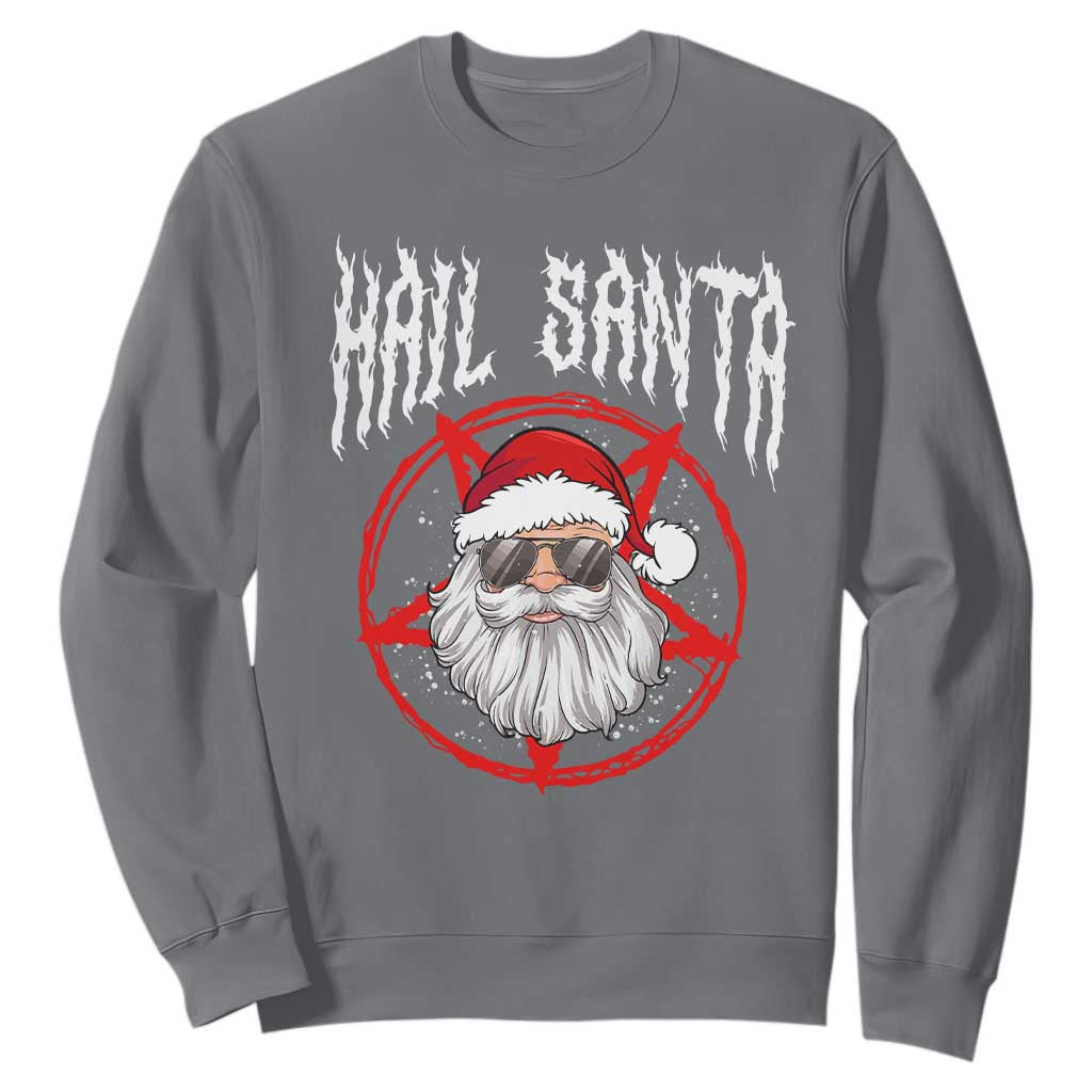Hail Santa Christmas Sweatshirt Goth Christmas Horror Lover Gift TS10 Charcoal Print Your Wear