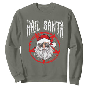 Hail Santa Christmas Sweatshirt Goth Christmas Horror Lover Gift TS10 Military Green Print Your Wear