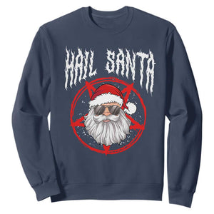 Hail Santa Christmas Sweatshirt Goth Christmas Horror Lover Gift TS10 Navy Print Your Wear
