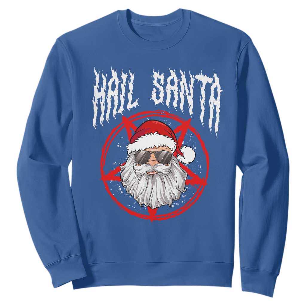 Hail Santa Christmas Sweatshirt Goth Christmas Horror Lover Gift TS10 Royal Blue Print Your Wear