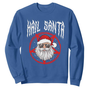 Hail Santa Christmas Sweatshirt Goth Christmas Horror Lover Gift TS10 Royal Blue Print Your Wear