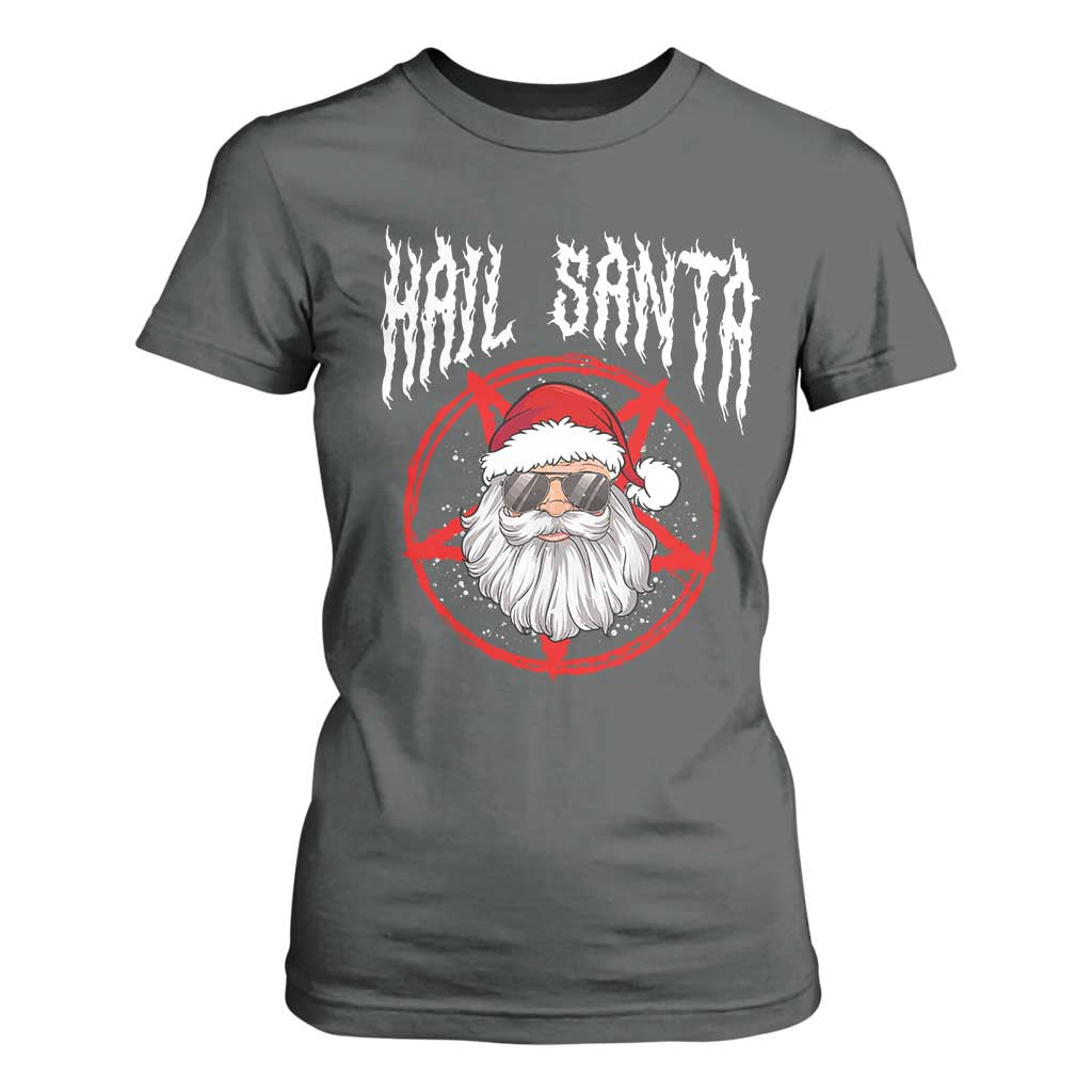 Hail Santa Christmas T Shirt For Women Goth Christmas Horror Lover Gift TS10 Dark Heather Print Your Wear