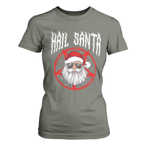 Hail Santa Christmas T Shirt For Women Goth Christmas Horror Lover Gift TS10 Military Green Print Your Wear