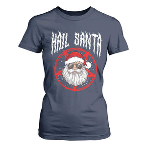 Hail Santa Christmas T Shirt For Women Goth Christmas Horror Lover Gift TS10 Navy Print Your Wear