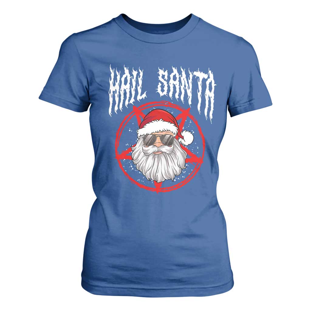 Hail Santa Christmas T Shirt For Women Goth Christmas Horror Lover Gift TS10 Royal Blue Print Your Wear
