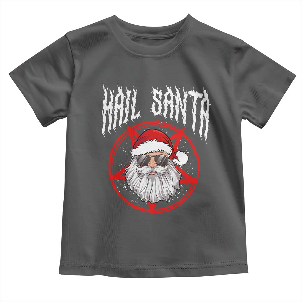 Hail Santa Christmas Toddler T Shirt Goth Christmas Horror Lover Gift TS10 Dark Heather Print Your Wear