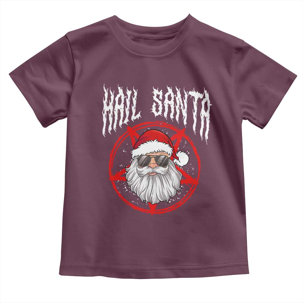 Hail Santa Christmas Toddler T Shirt Goth Christmas Horror Lover Gift TS10 Maroon Print Your Wear