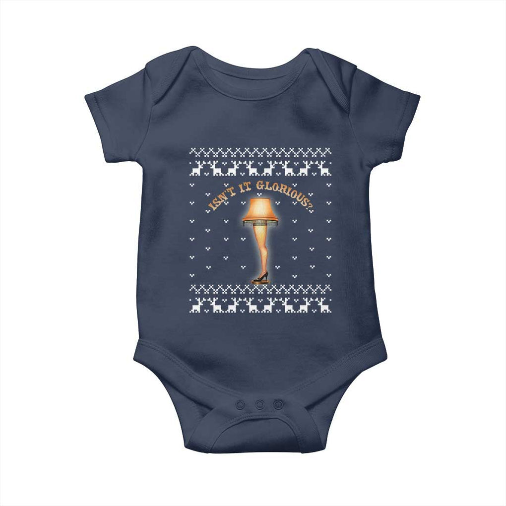 Funny Christmas Movie Baby Onesie Glorious Leg Lamp Ugly Gift TS10 Navy Print Your Wear
