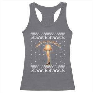 Funny Christmas Movie Racerback Tank Top Glorious Leg Lamp Ugly Gift TS10 Charcoal Print Your Wear