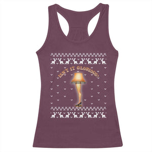 Funny Christmas Movie Racerback Tank Top Glorious Leg Lamp Ugly Gift TS10 Maroon Print Your Wear