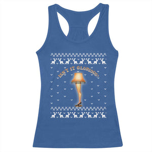 Funny Christmas Movie Racerback Tank Top Glorious Leg Lamp Ugly Gift TS10 Royal Blue Print Your Wear