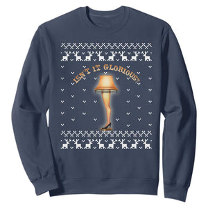 Funny Christmas Movie Sweatshirt Glorious Leg Lamp Ugly Gift TS10 Navy Print Your Wear