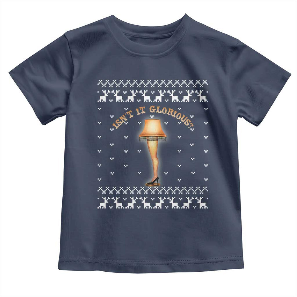 Funny Christmas Movie Toddler T Shirt Glorious Leg Lamp Ugly Gift TS10 Navy Print Your Wear