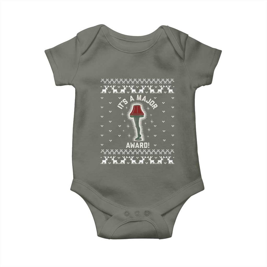 Funny Christmas Movie Baby Onesie It's A Major Award Leg Lamp Ugly Gift TS10 Military Green Print Your Wear